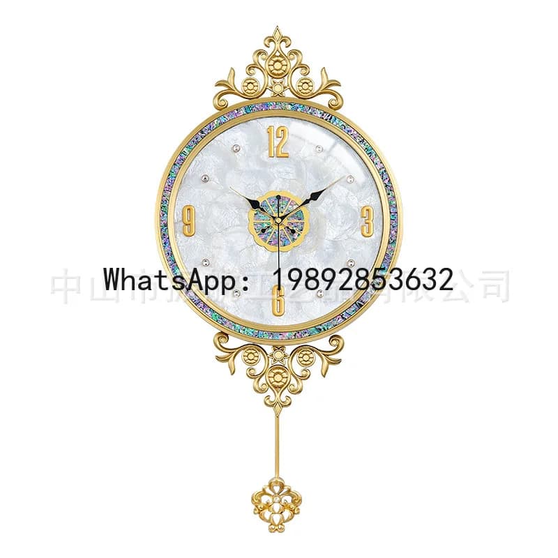 PYJ living room European brass high-end shell clock 2025 new clock wall hanging simple modern atmosphere