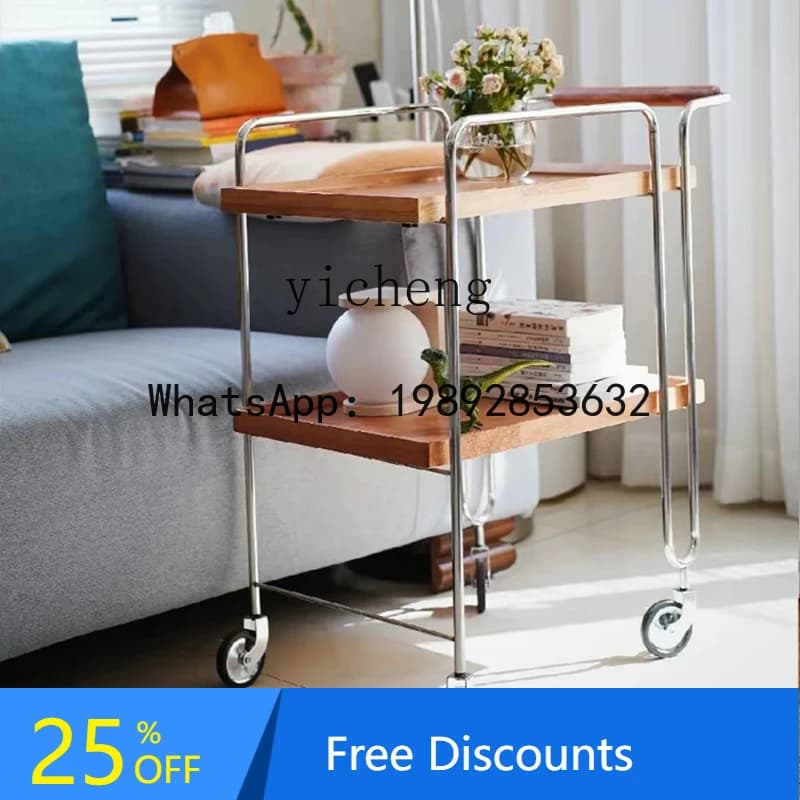 AA  corner few solid wood movable trolley cherry  apartment coffee table sofa side table
