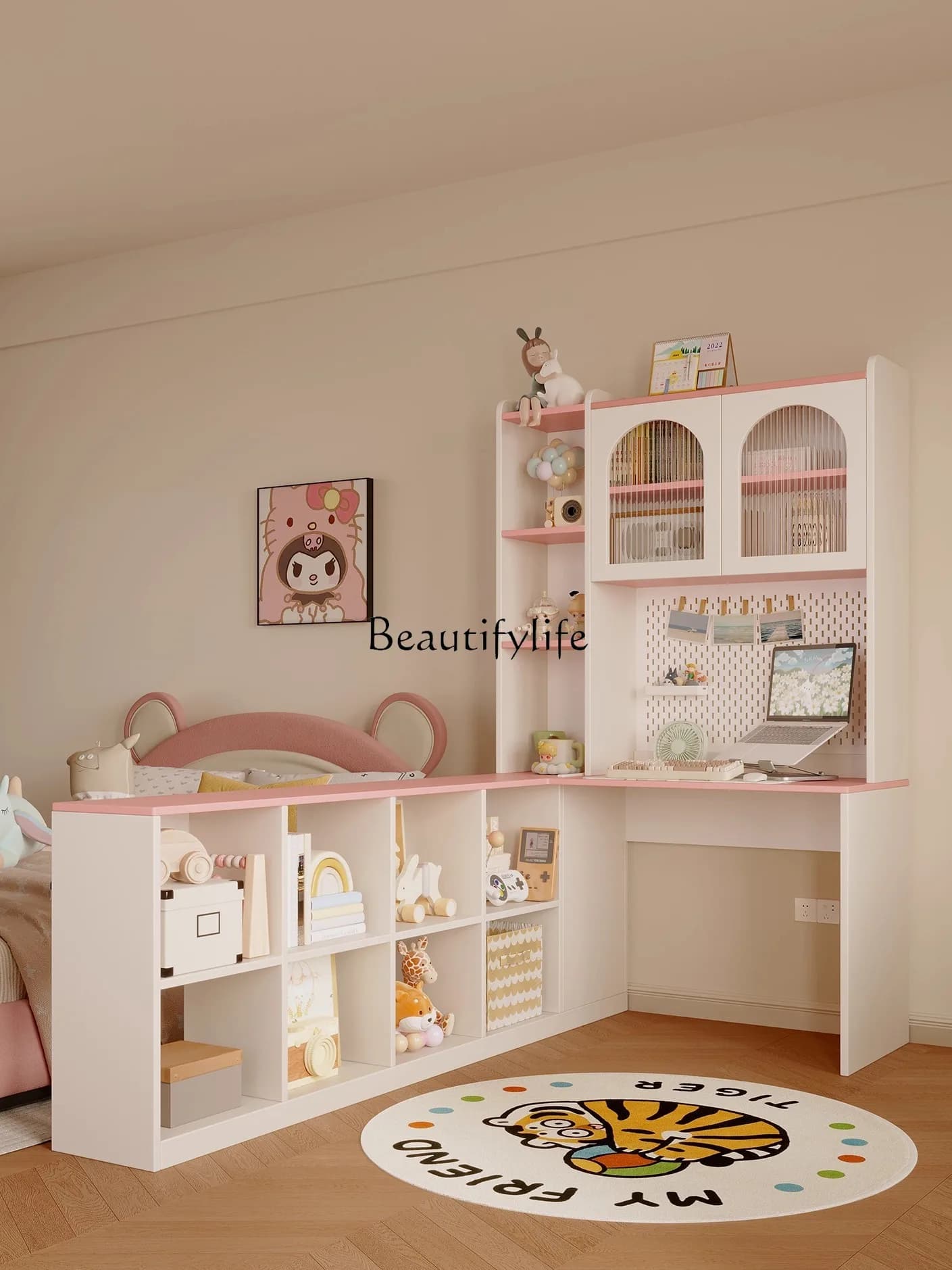 Customization Corner Bookshelf Integrated Small Apartment Student Home Bedroom Corner Office Computer Desk