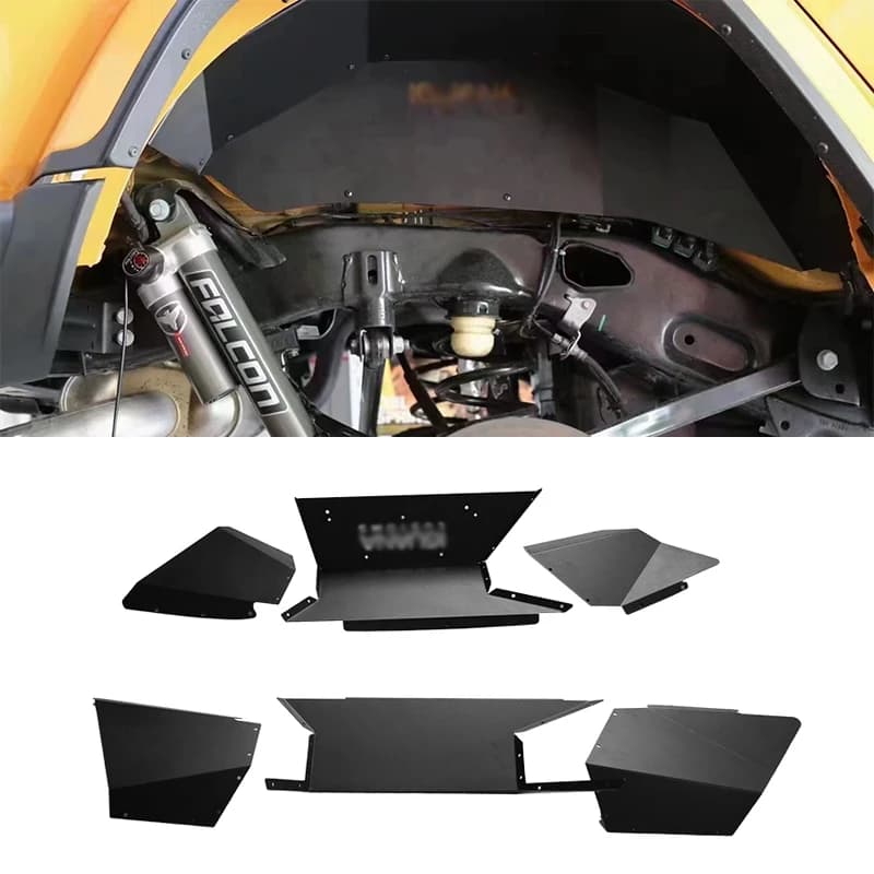 For Off-Road Accessories Interior Mesh Fender Black Aluminum Alloy Rear Inner Fender Flare Liners For Jeep Wrangler JT 2018+