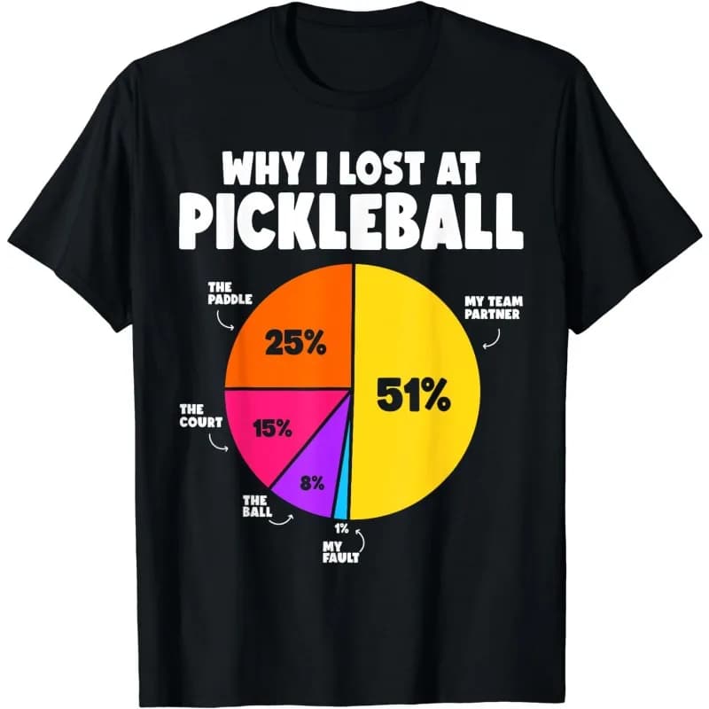 Men's Women Novelty Funny Pickleball Why I Lose At Pickleball T Shirt Cotton Tee Streetwear Oversize Summer Fashion Loose Sports