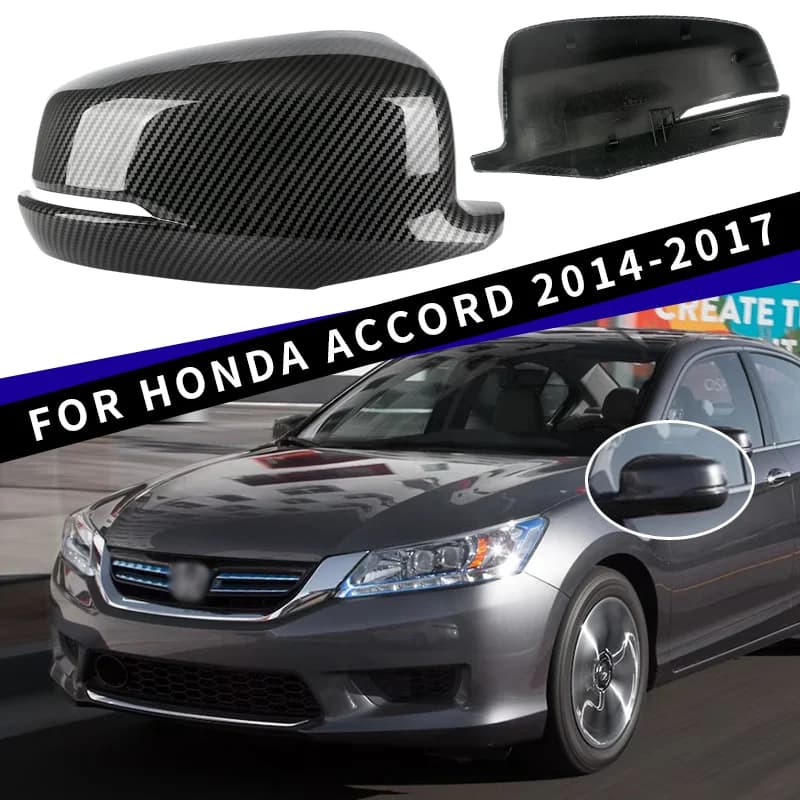For Honda Accord 2014-2017 Side Mirror Housing Carbon Fiber Pattern Rearview Mirror Cover Left Right
