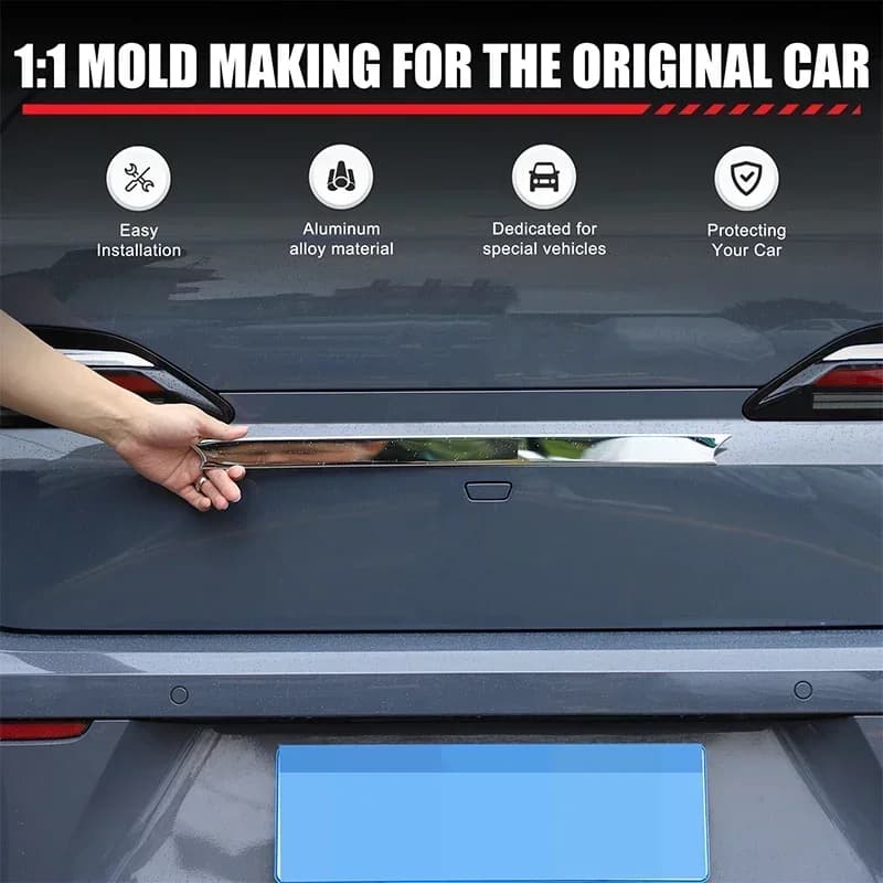 For BMW 7 Series G70 2023+ Car Rear Roof Spoiler Tail Wing Trunk Splitter Lip Cover Trim Stainless Steel Exterior Accessories