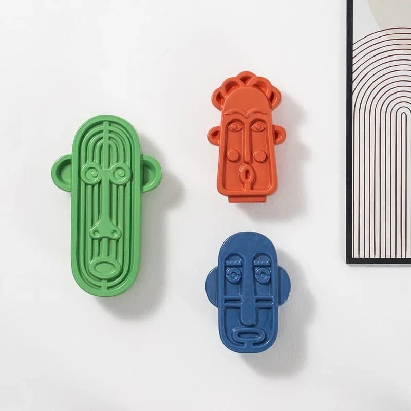 Nordic Abstract Human Face Wall Hanging Ceramic Vase Flower Arrangement Small Ornaments Cartoon Creative Art Crafts Decoration