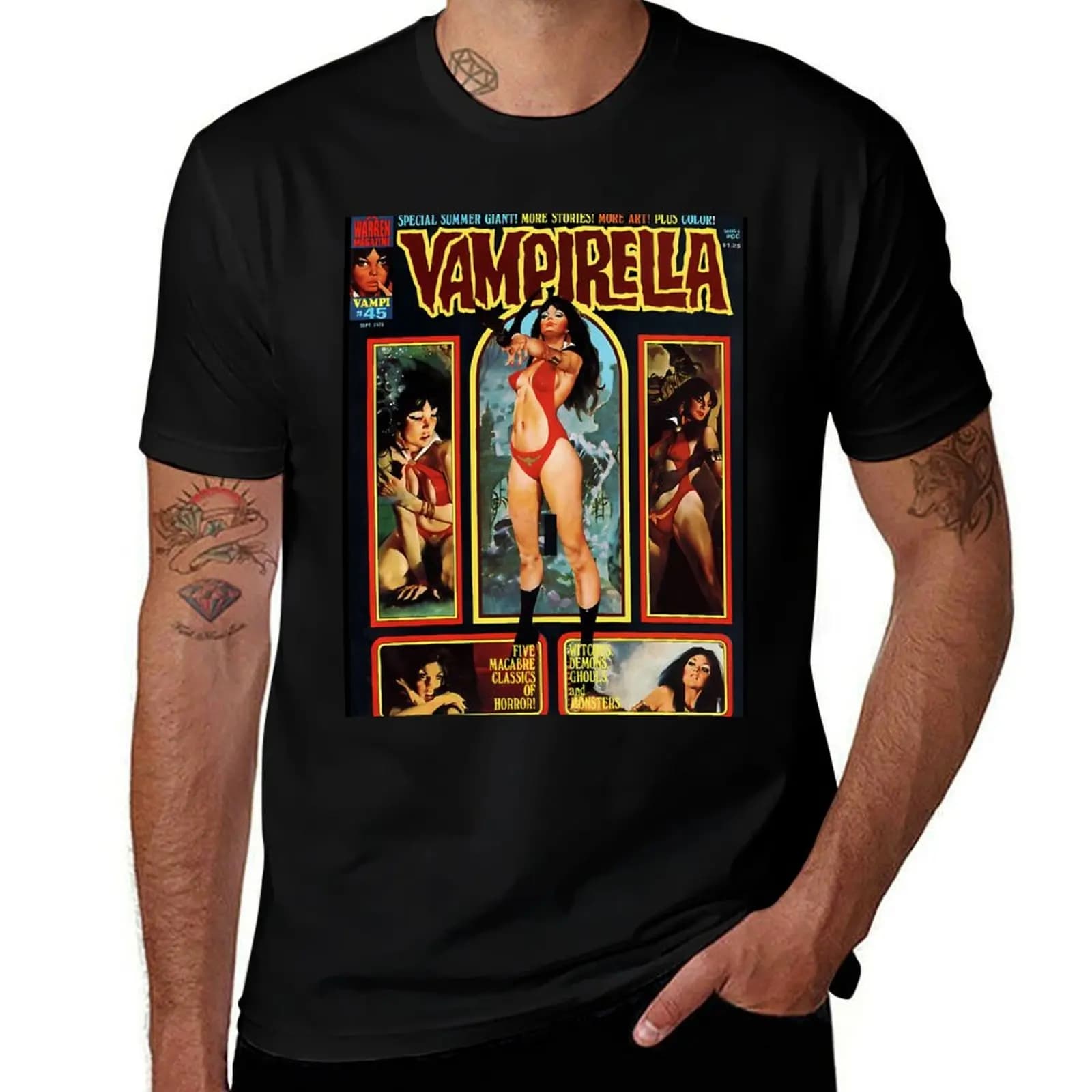 YEP, ANOTHER GREAT VINTAGE VAMPIRELLA MAGAZINE COVER! #45 T-Shirt oversizeds anime tshirt designer shirts T-shirt men