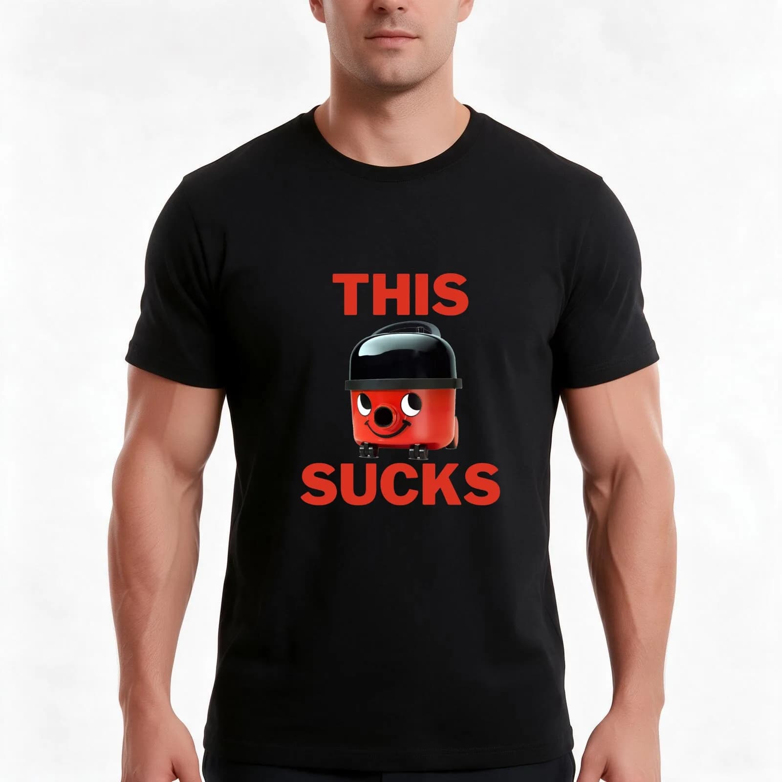 This sucks - Henry the Hoover T-Shirt, Summer Casual Cotton Tee, Oversized Streetwear Tops, Vintage Graphic Print, 100% Cotton