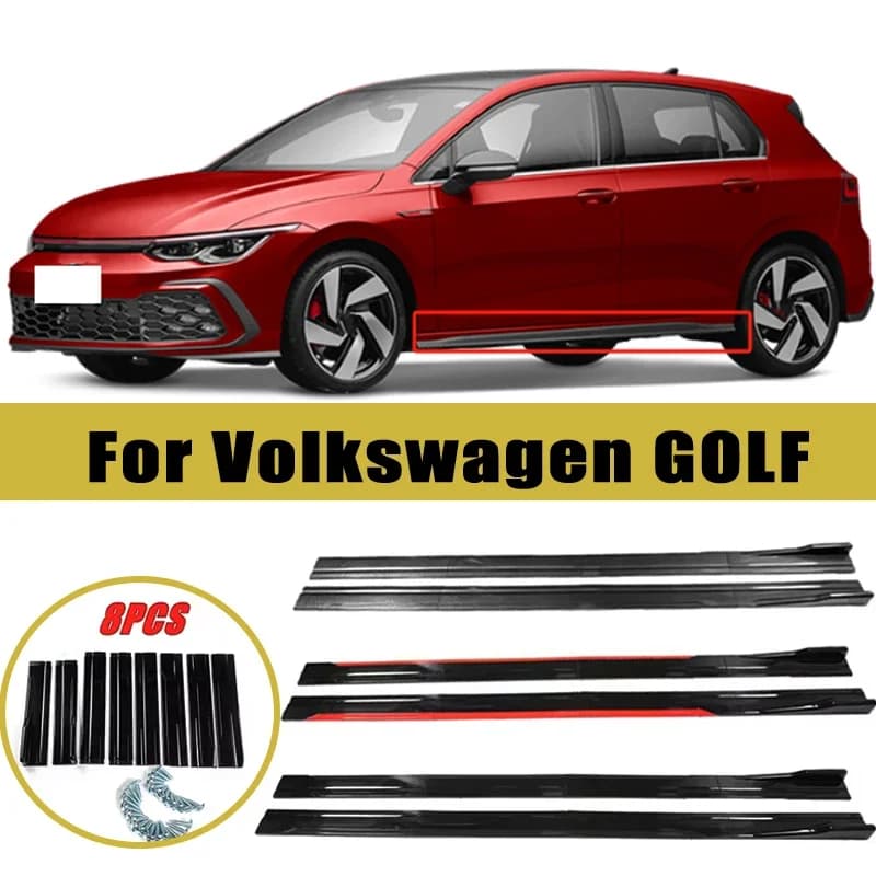 2m/2.2m Car Side Skirt Extension SplitterBumper Racing Side Wing Bumper Lip Side Spoiler For Volkswagen GOLF Car Accessories