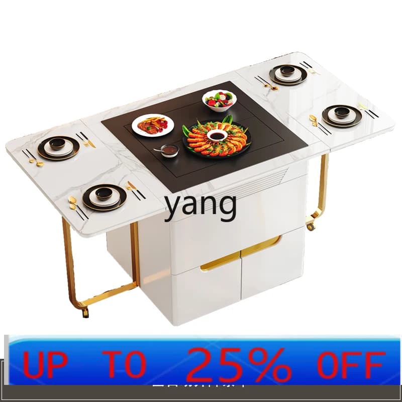 LM Multifunctional Rock Plate Folding Lifting Tea Table Light Luxury Home Small Apartment Balcony