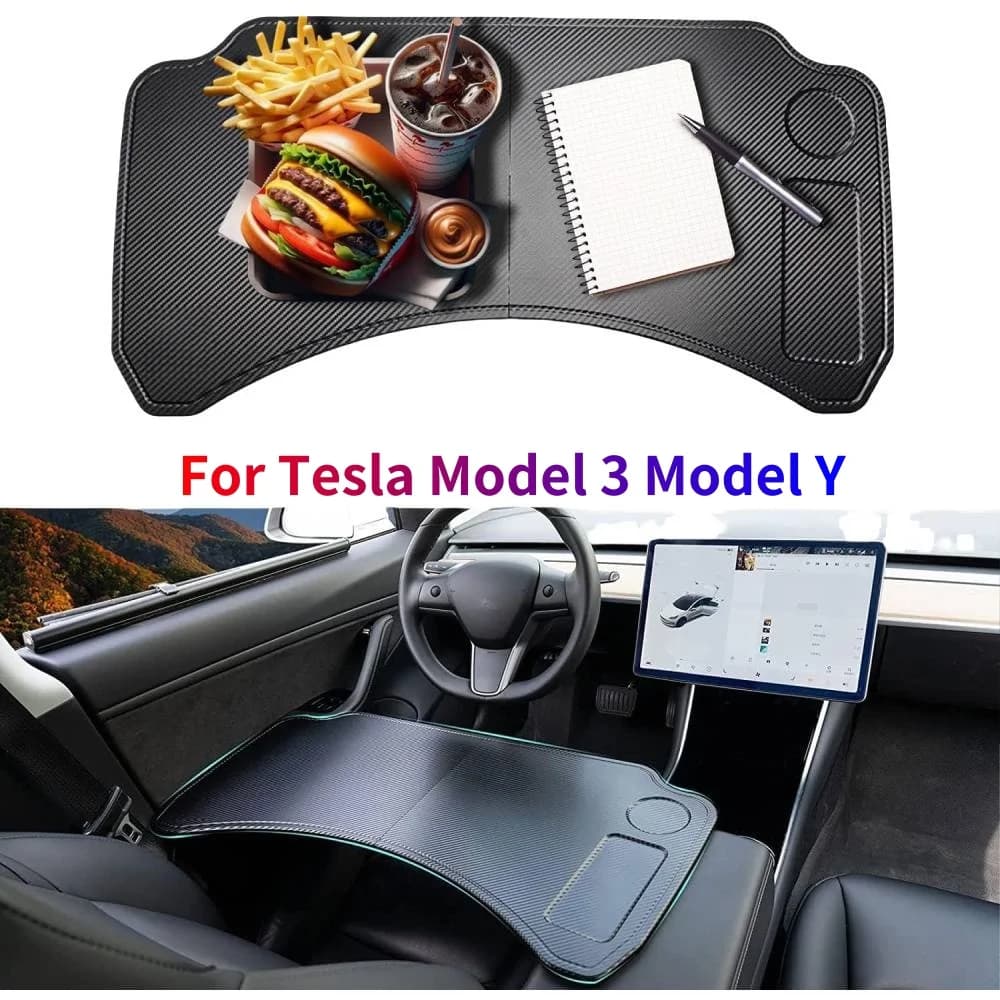 For Tesla Model 3 Model Y Food Tray Desk for Laptop Foldable Car Tray Table for Eating Travel Multipurpose Tray Accessories