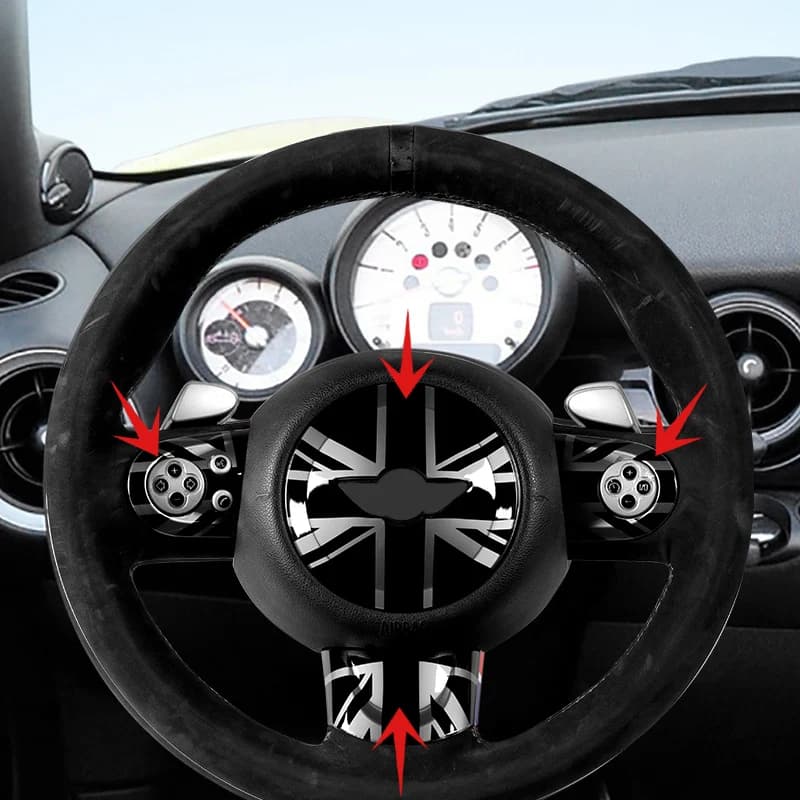 Car Steering Wheel Panel Button Stickers for Mini Cooper R55 Clubman R56 R57 Accessories R60 Countryman R58 R59 R61 Accessories