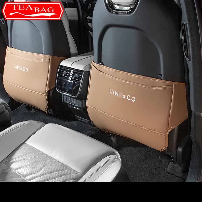 For Lynk&Co 09 2021-2024 Car Styling PU Leather Anti Kick Mat Pad Anti-kick Protector Mats Seat Back Protector Auto Accessories