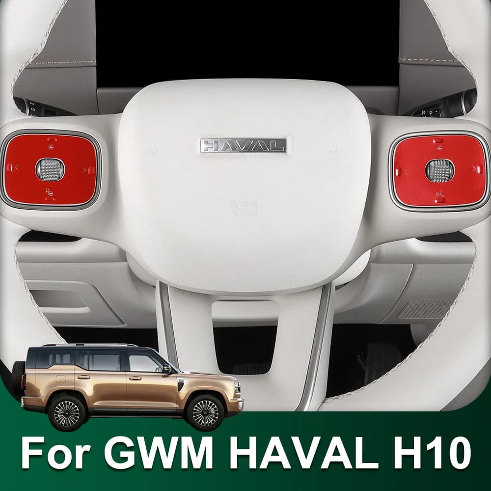 Fit For GWM H10 HAVAL H10 Steering Wheel Metal Button Sticker Car Parts Decoration Sticker Scratch-resistant And Wear-resistant