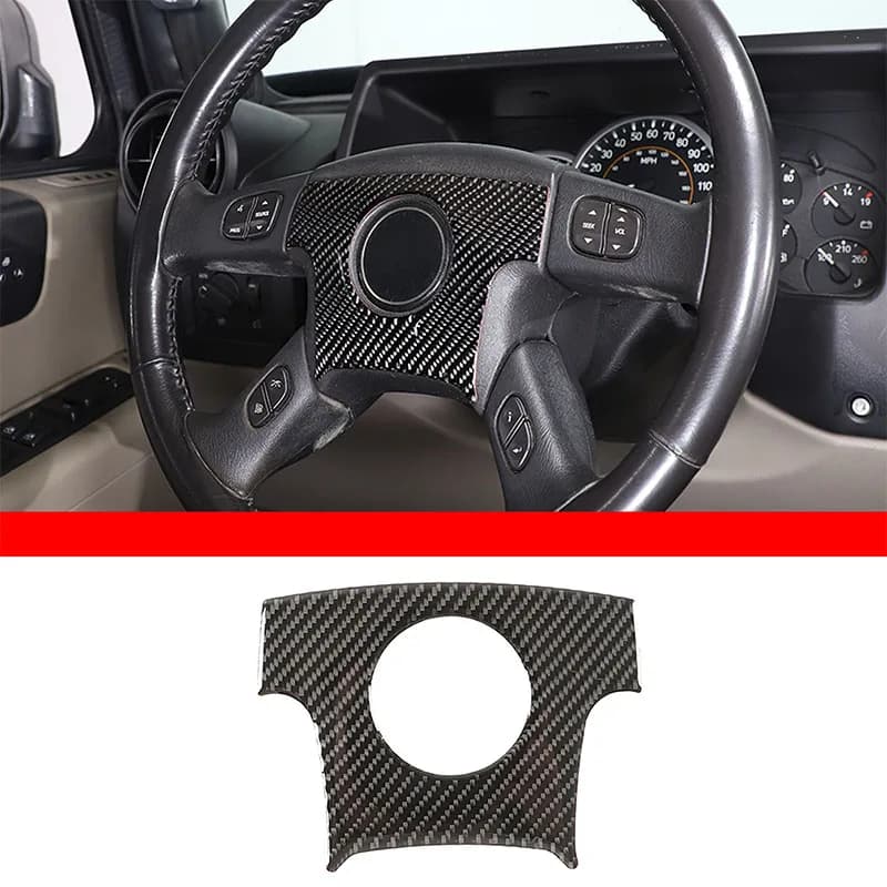 Soft Carbon Fiber Car Steering Wheel Logo Panel Sticker Decoration for Hummer H2 2003-2007 Interior Car Accessories