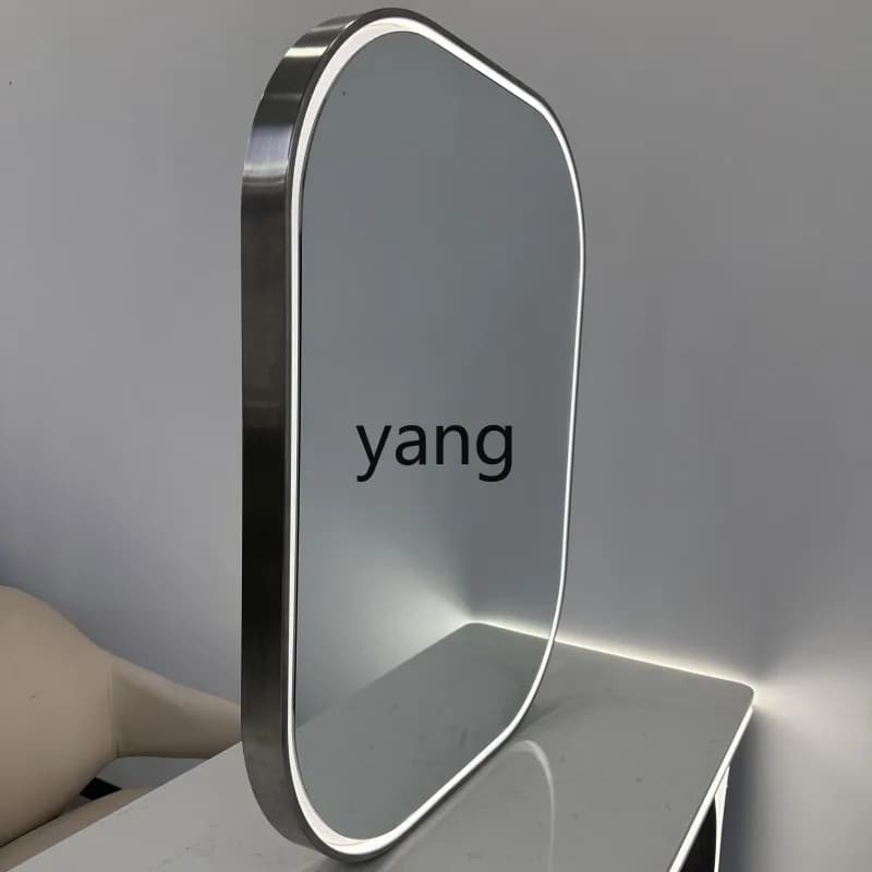 LMM barber shop mirror table stainless steel hair salon mirror simple beauty salon perm and dye