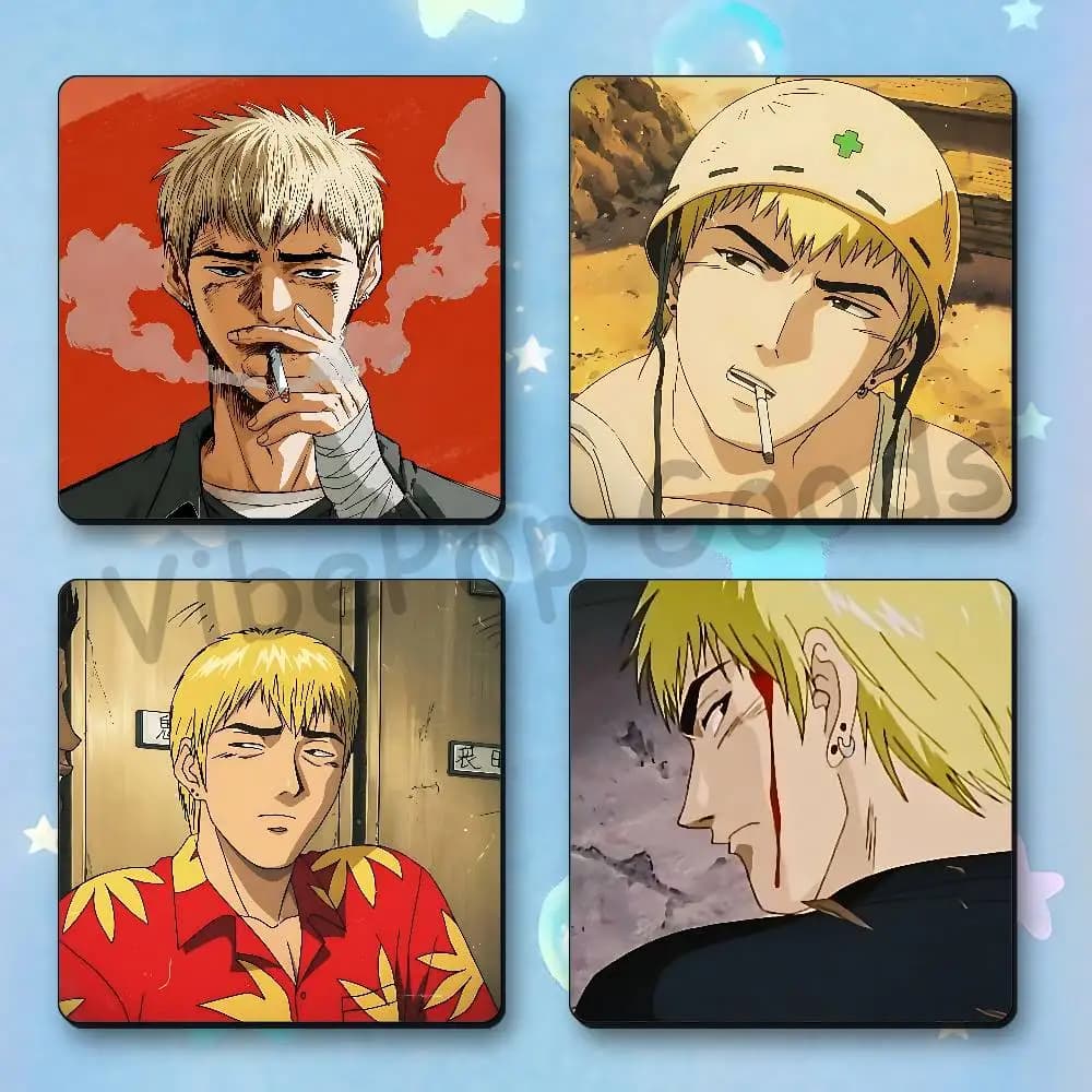 E-Eikichi O-Onizuka 55x55mm Print Fridge Magnet Office Cabinet Decor Print Magnetic Square Pieces Lightweight