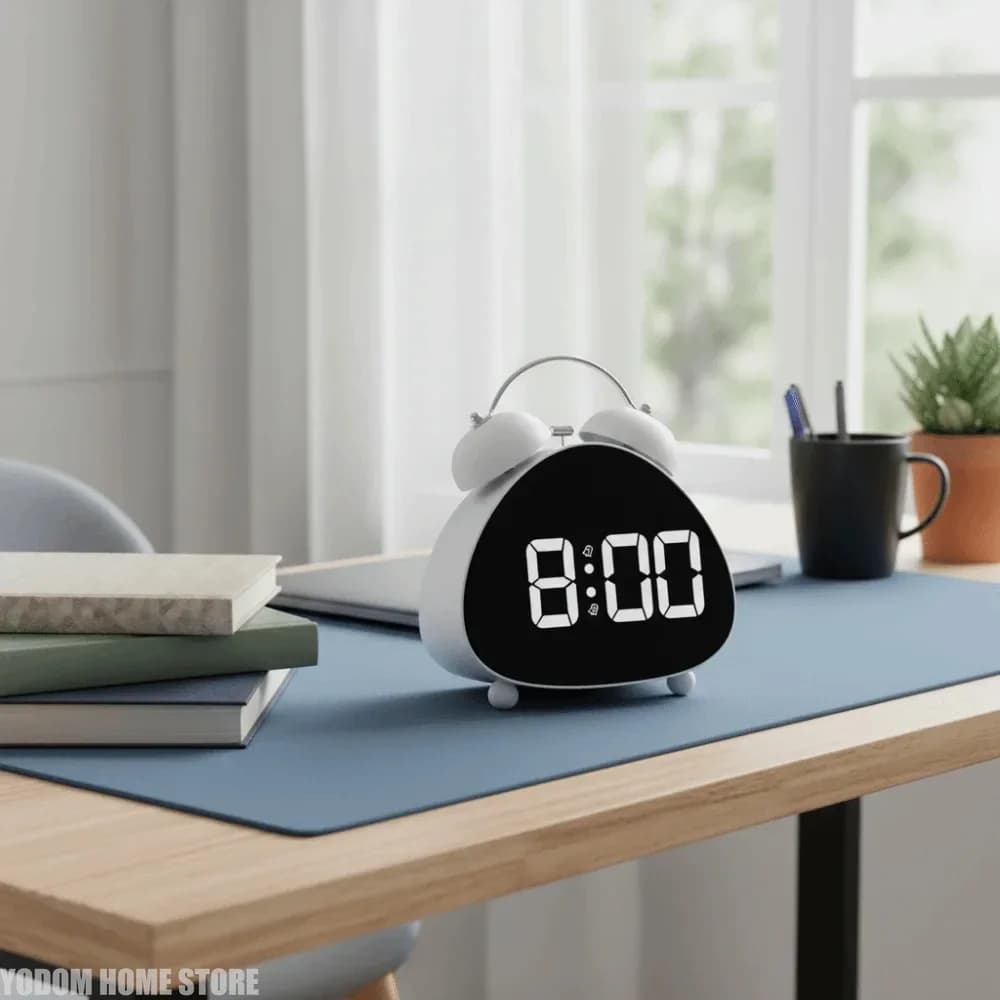 Premium Loud Sound Alarm Clock LED Screen Simple Number Display Multifunctional Device Bedroom Desktop Household Practical Decor