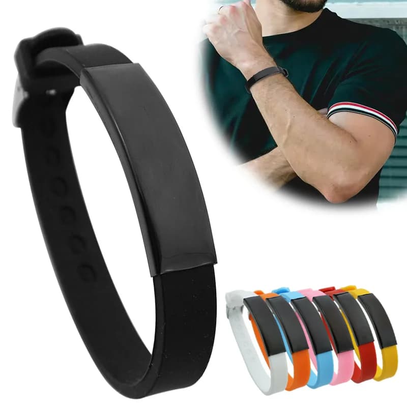 New Fashion Men's Silicone Bracelet for Men Bracelet Watch Strap Rubber Replacement Bracelet Watch Band for Sport Wristband