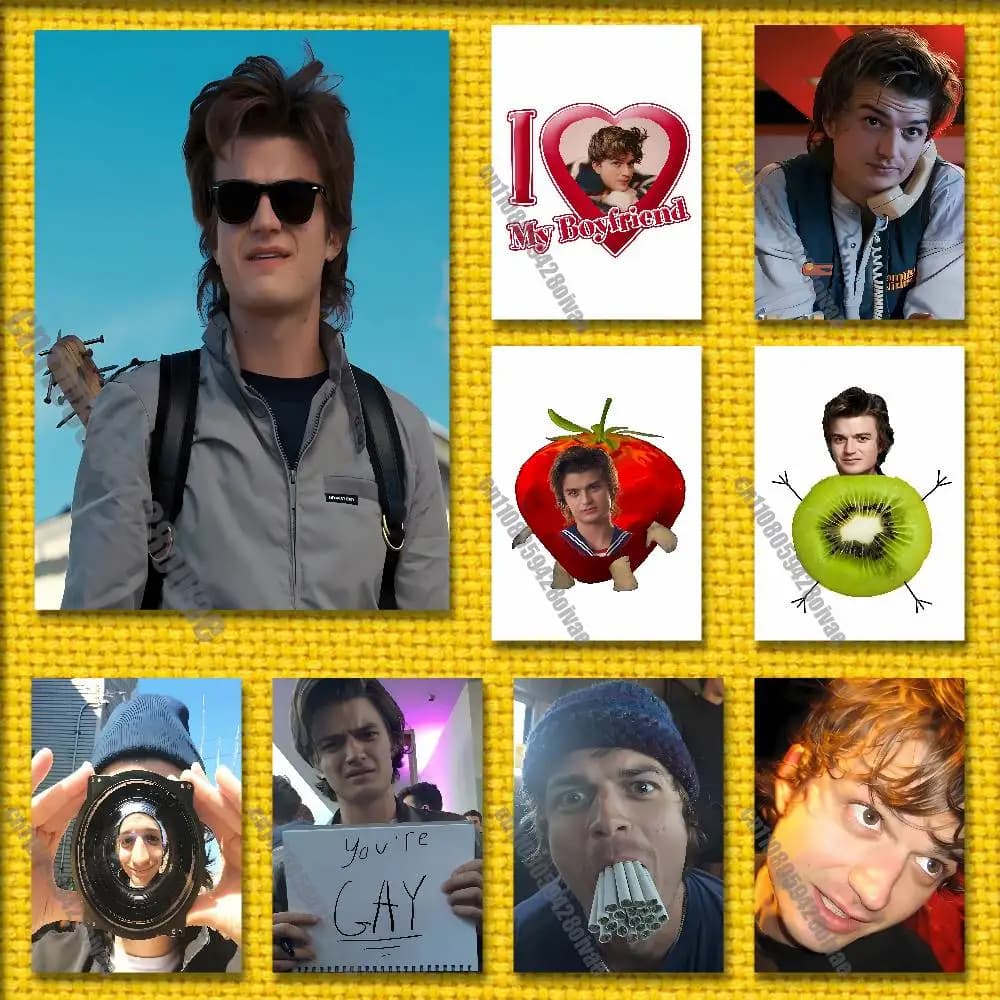 American Actor J-Joe Keery Poster Wall Sticker For Bedroom 30x40cm Self-adhesive Decorative Fans Playbill Cover
