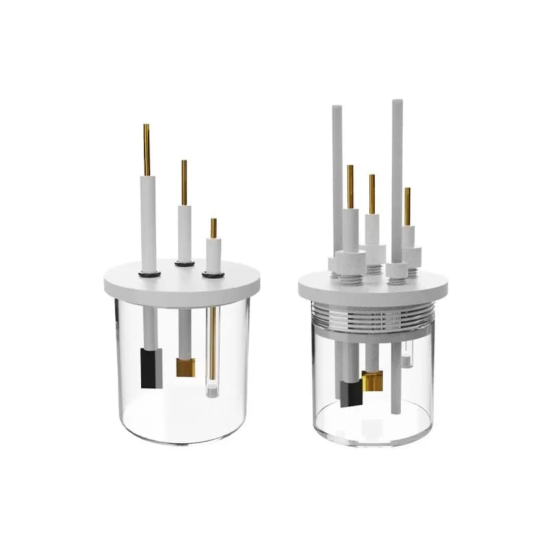 Electrochemical electrolytic cell tank, five sealed three-electrode two-pore system device