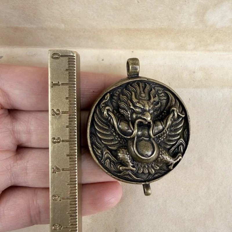 Tibetan-style brass box Buddha statue home decoration craft Garuda pendant