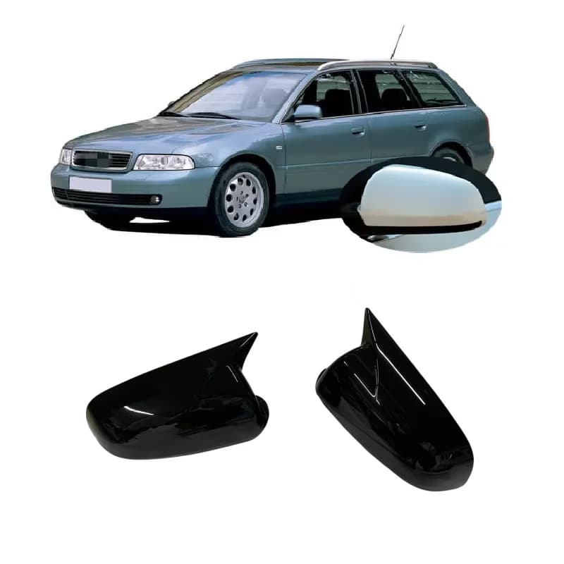 for Audi A4 S4 B6 B7 8E 8H 2002 2003 2004 2005 2006 2007 2008 2009 Gloss Black Horn Stylish Side Mirror Housing Stick-on Cap