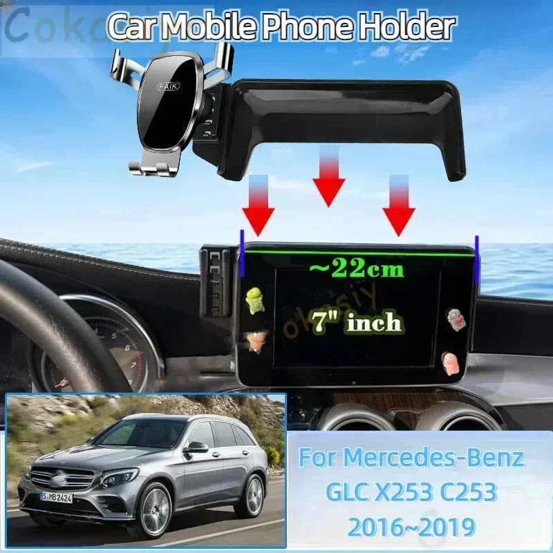 Car Mount for Mercedes-Benz GLC X253 C253 2016~2019 Air Vent Mobile Phone Holder Cellphone Bracket Gravity Stand Accessories