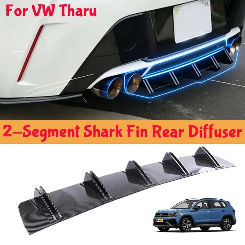 For VW Tharu Shark Fin Rear Diffuser Split Chassis Spoiler Auto Aerodynamic Parts Aerodynamic Modification