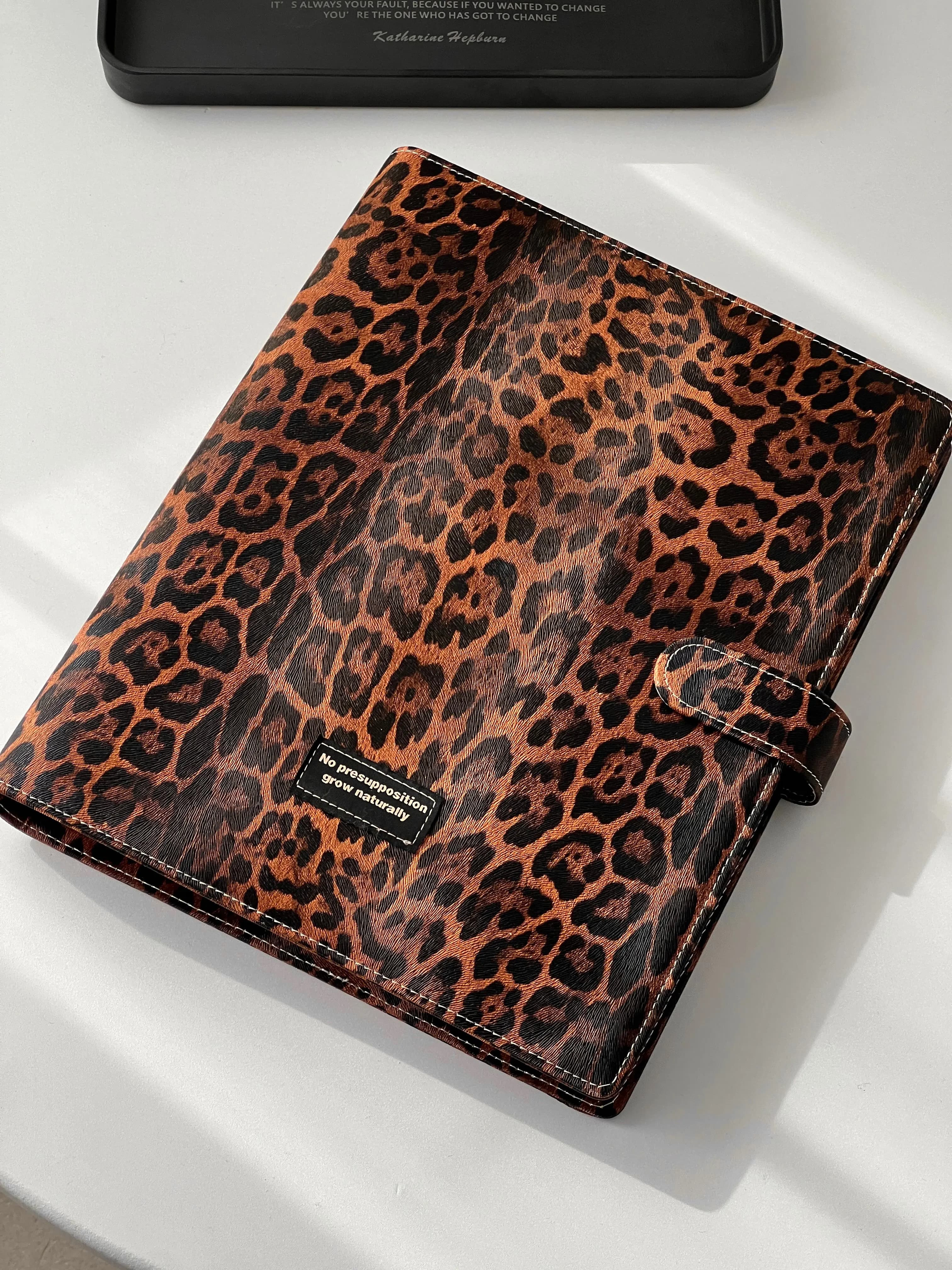 Leopard Print Leather A4/A5 Photo Album, Kpop Photocard Binder Collect Book for 3 Inch Polaroid Instax Mini Photos Storage