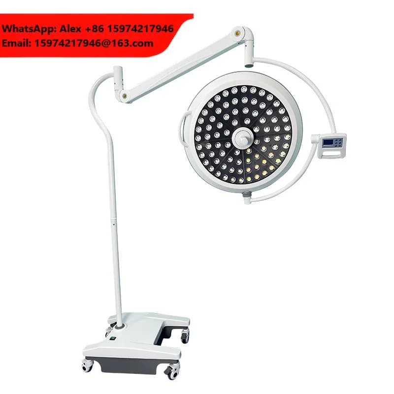 Mobile Single Head LED Surgical Lamp Manual Focus Digital Control 180000 Lux CRI 96 For Procedure And Emergency Rooms