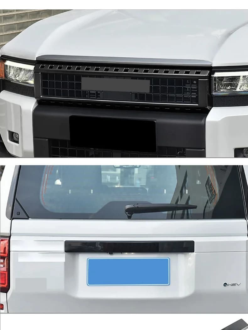 For Toyota Prado LC250 2024 2025 Front Grille Decorative Frame Rear Trim Strip Front Hood Blackened Trim Modification Accessory