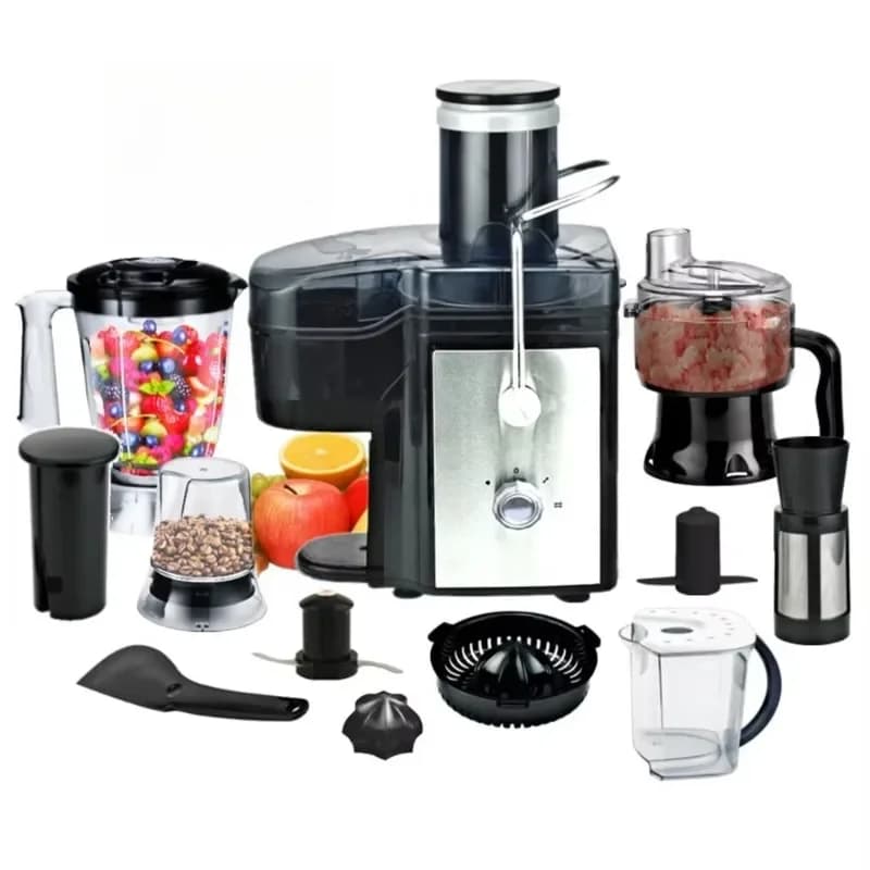 Heavy duty and powerful stainless steel multi-function juicing food processor, easy to operate and low noise