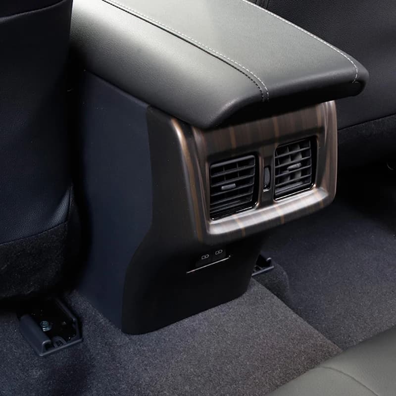 ABS Peach Wood Rear Seat Air Condition Outlet Cover Frame Trim Decoration Accessories For Toyota Harrier Venza 2020 2021 2022