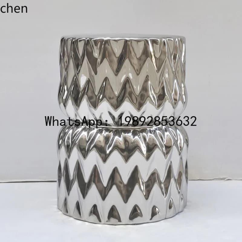 Creative gold and silver ceramic drum stool home guzheng piano pier shoe change bathroom round stool