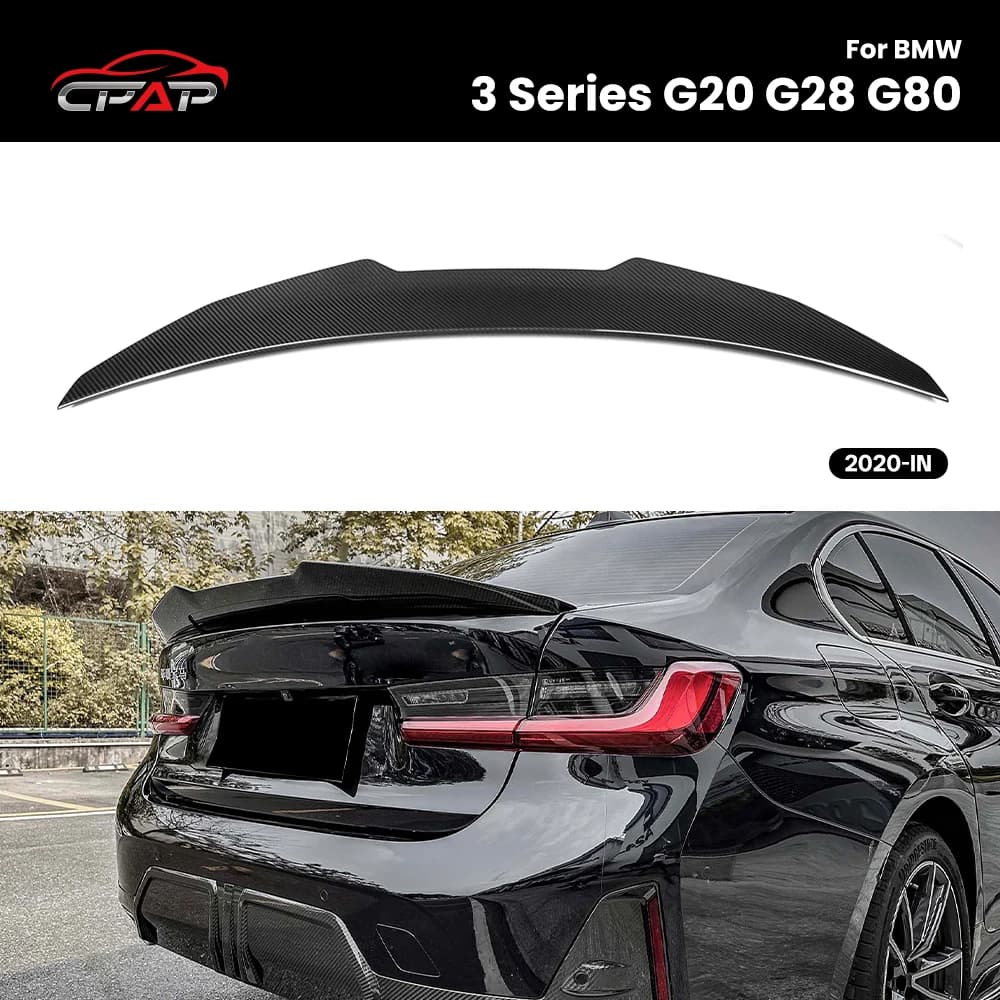 Real Dry Carbon Fiber Rear Roof Trunk Spoiler Wing for BMW 3 Series G20 G28 G80 PSM Style 2020-IN
