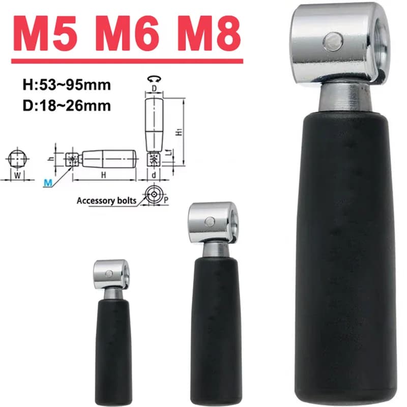 1pcs GRML M5/M6/M8 Rotary Handle  Machine Handle Handwheel Movable Joint Foldable Handle