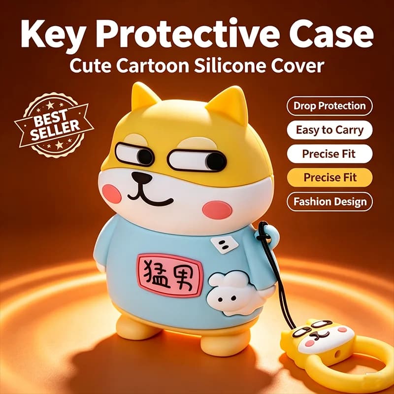 For Audi Cartoon Key Case Shell Car Key Protection Cover Key Holder Key Fob Cover
