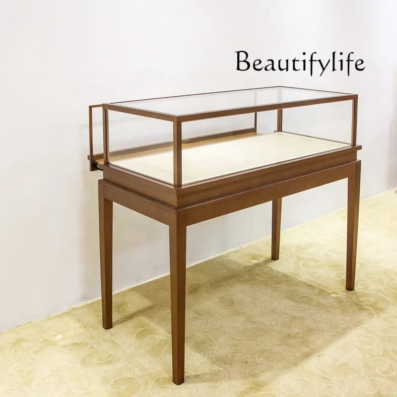 Custom. Vintage Table Top Jewelry Cabinets Guangzhou Rectangle Wooden Glass Jewelry Display Cabinet
