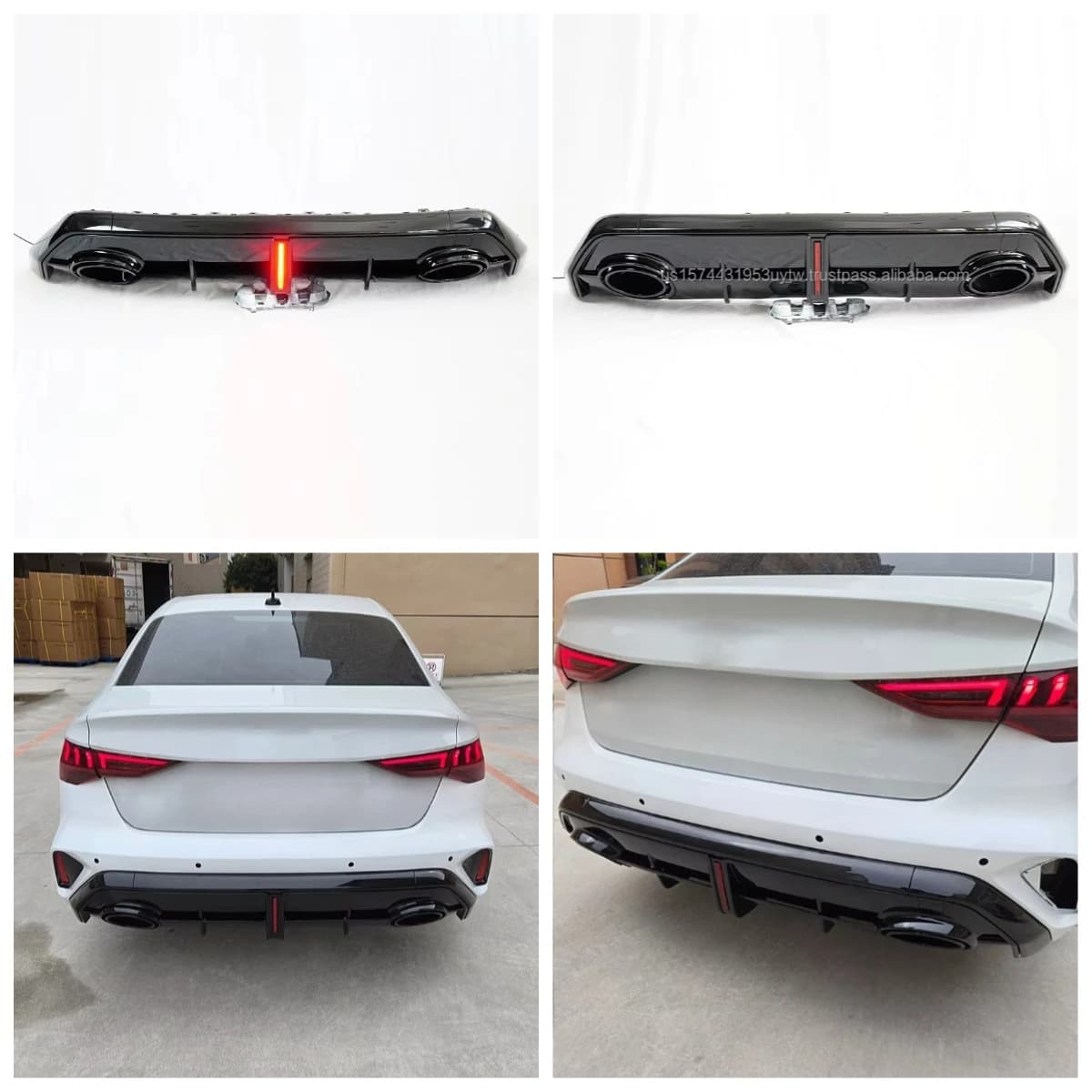 Stlf PNB High Quality PP Auto Body Systems Rear Diffuser For 2025-2027 A3 8Y.5 PA RS Rear Lip Spoiler Kit-RS3 Style