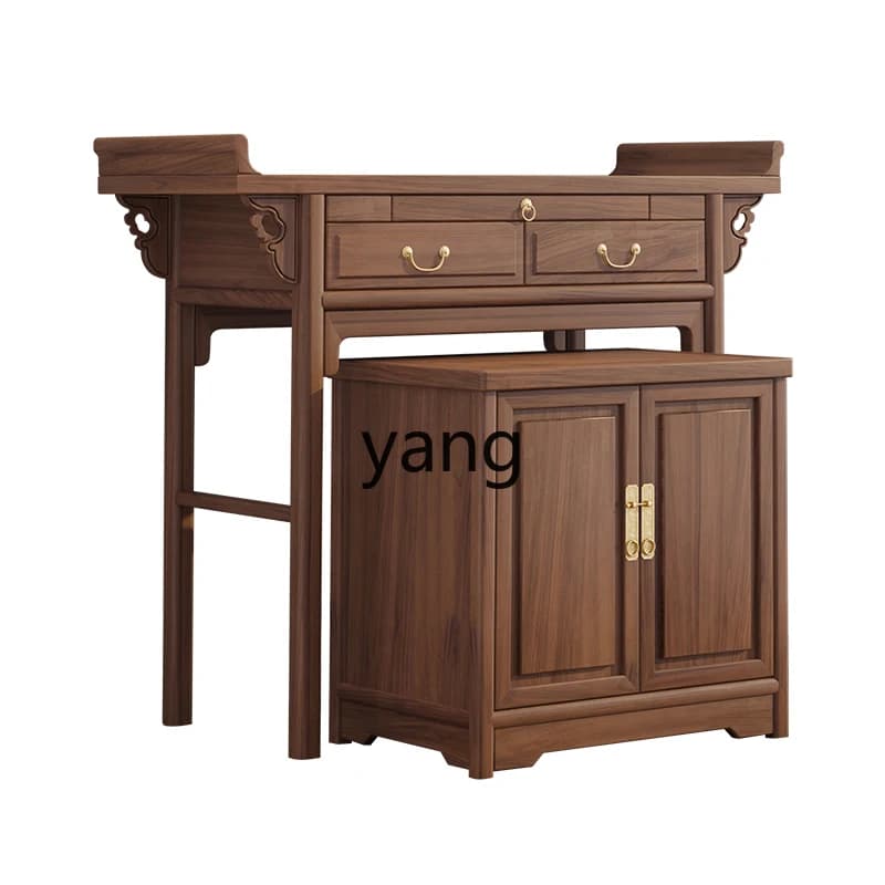 lmm Home Buddha Table New Chinese Black Walnut Modern Simple Shrine
