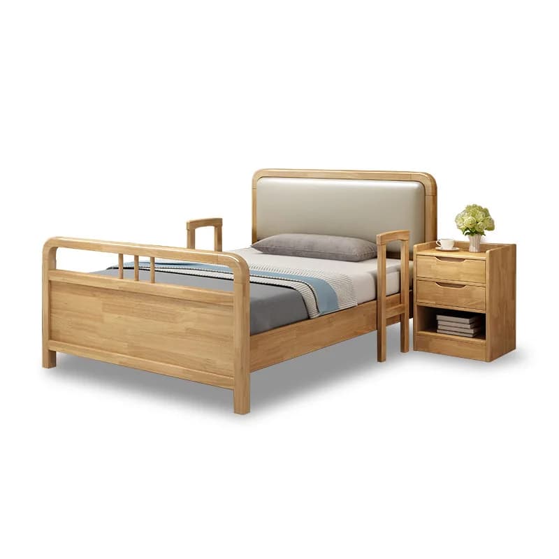 1.2 meters for the elderly with armrest nursing bed welfare nursing home elderly apartment solid wood bed