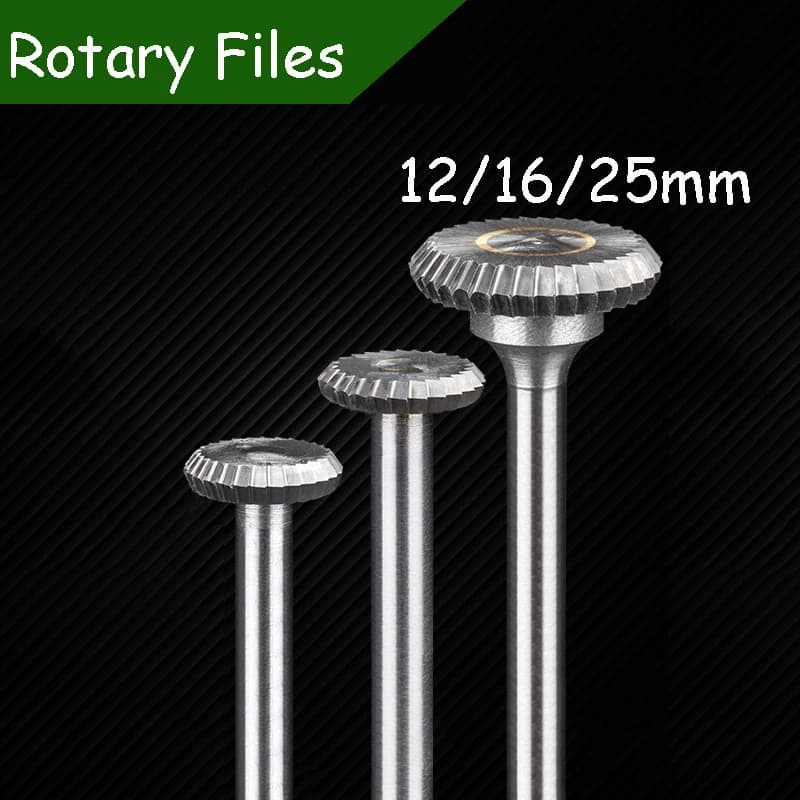 Carbide Rotary File 12/16/25mm Tungsten Steel Grinding Head Alloy Milling Cutter Tungsten Steel Grinding Head Y-90° Disc Shape