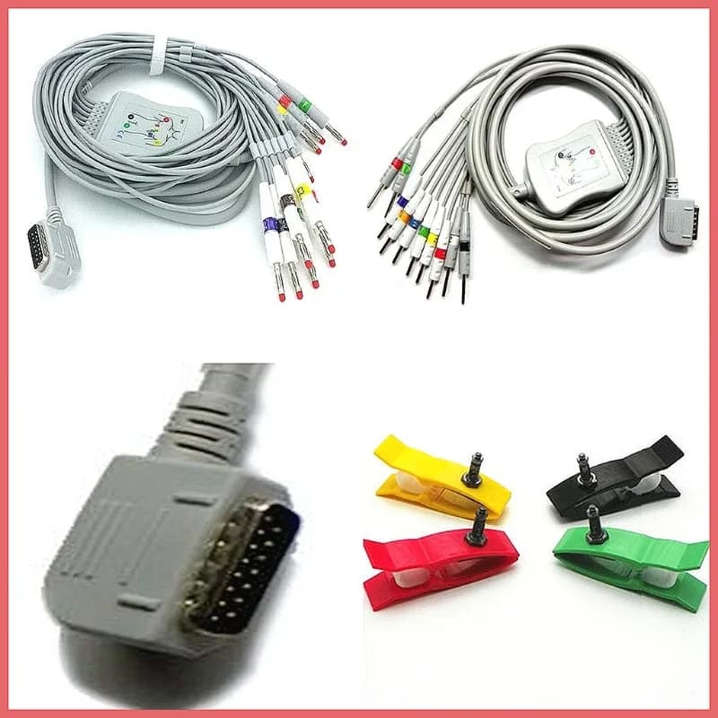 Compatible ECG Cable for Kanzs PC-109 ECG Machine, Medicals Grade Lead Wires, Durable Patient Cable Replacement