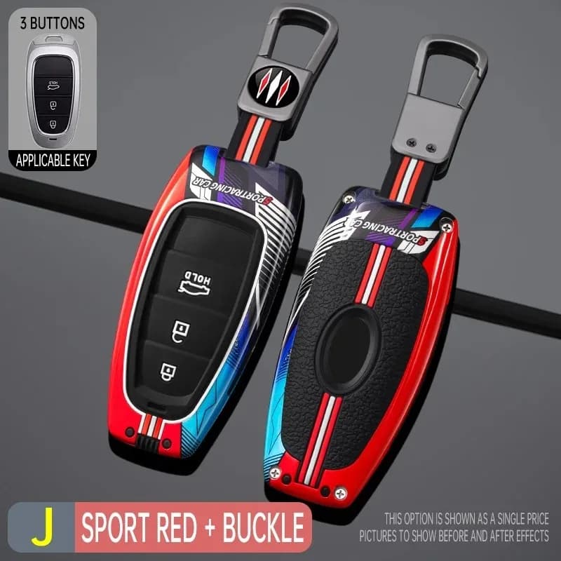 Racing Metal + silicone Car key case cover for Hyundai Sonata Sel Ev 6 Ev 8 IONIQ 5 Nexo DN8 Fe Tucson Sonata Staria NX4 Ioniq