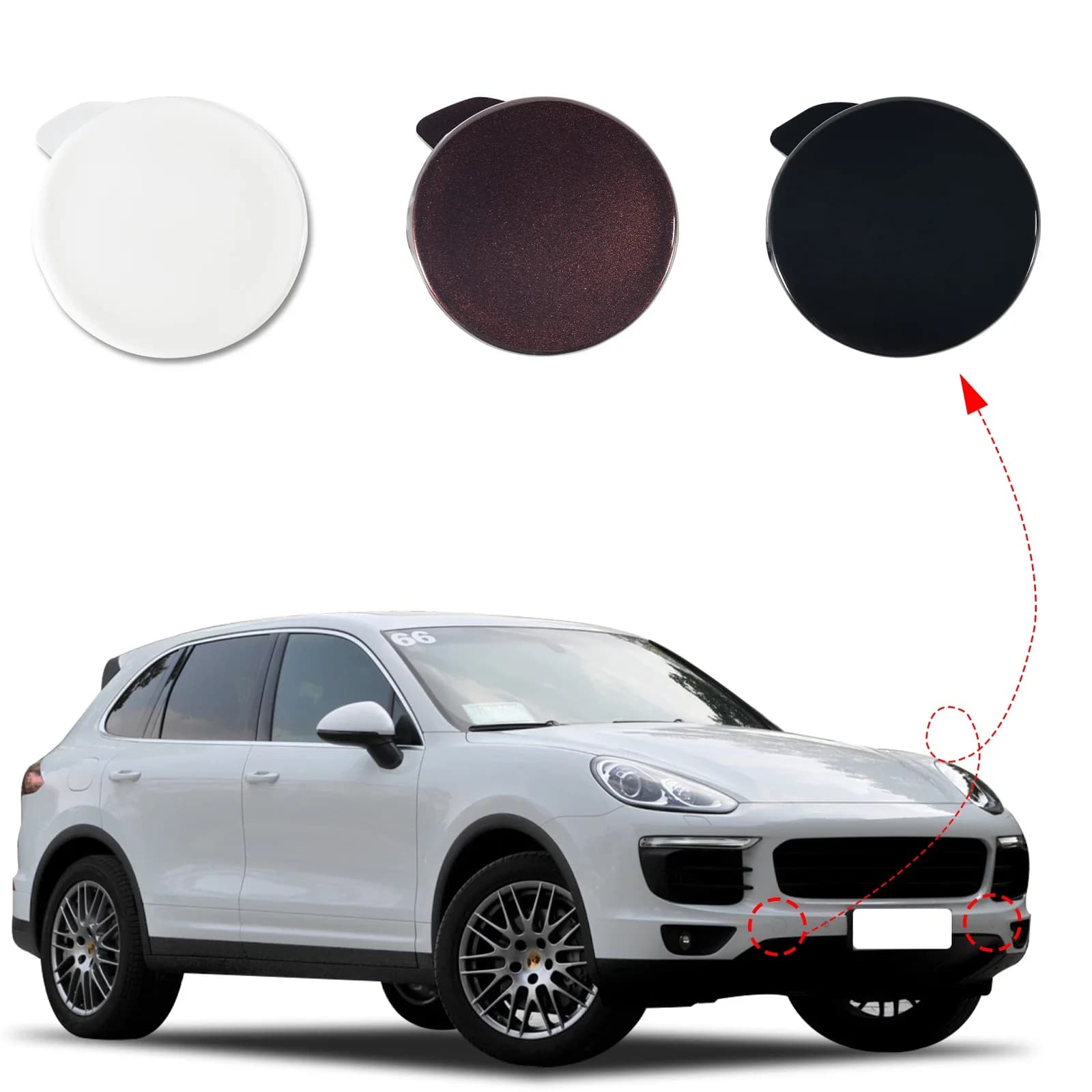 Front Bumper Tow Hook Cover Cap Towing Eye For Porsche Cayenne 92A Basic Base 2015 2016 2017 2018  95850515640 95850515540