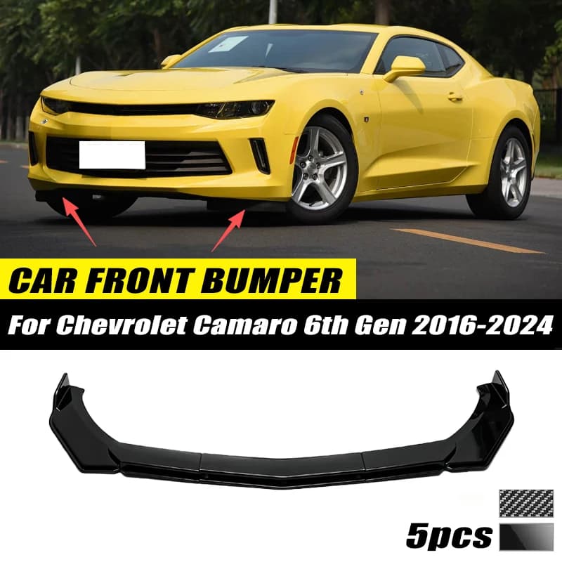 For Chevrolet Camaro 6th Gen 2016-2024 Front Bumper Lip Front Guard Spoiler High-quality ABS Material Body Kit Front Lip