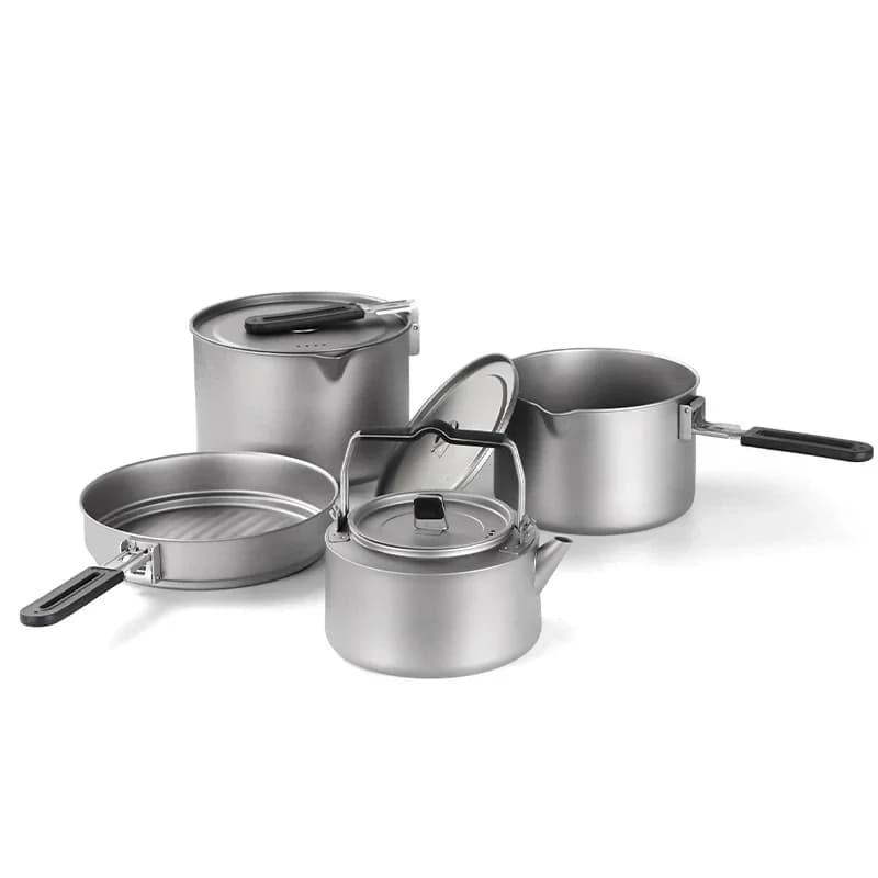 Pure titanium pot outdoor pot combination set