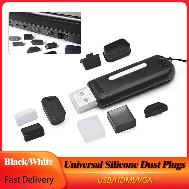 1/5/10/20/100Pcs Universal Type-C Silicone Dust Plugs USB/HDMI/VGA Port Protector For Phone Laptop Computer Anti-Dust Cover Caps