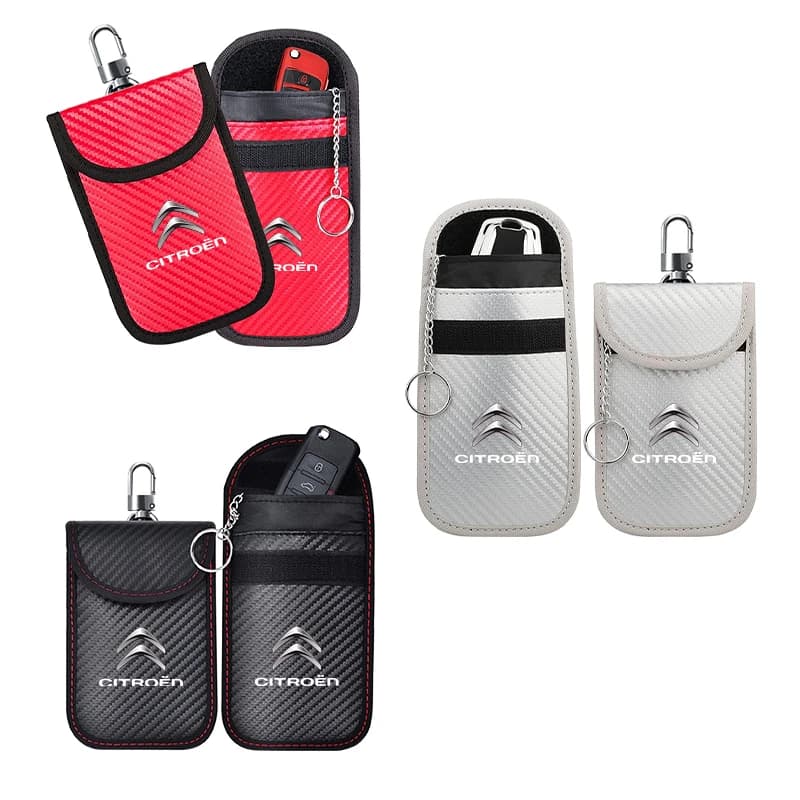 Car Key Case Signal Blocker Bag RFID Shielding Pocket  Storage For Citroen C4 C3 C5 C1 C2 Berlingo Celysee Cactus Picasso