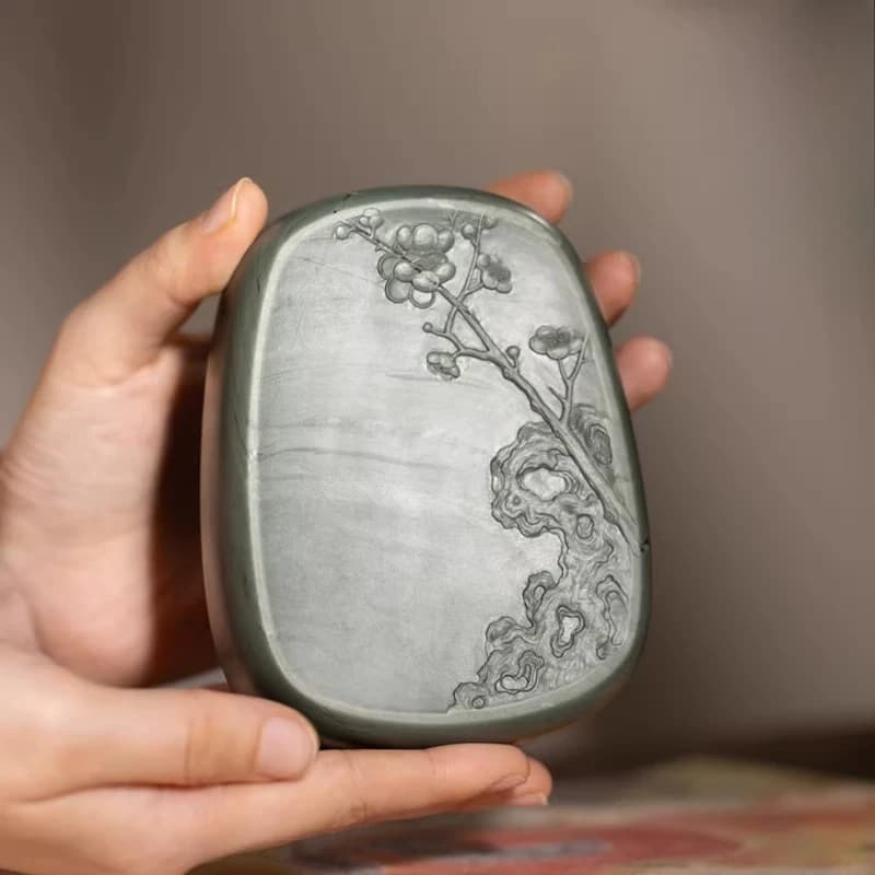 Hand-carved inkstone, four treasures of the study, small-case brush calligraphy