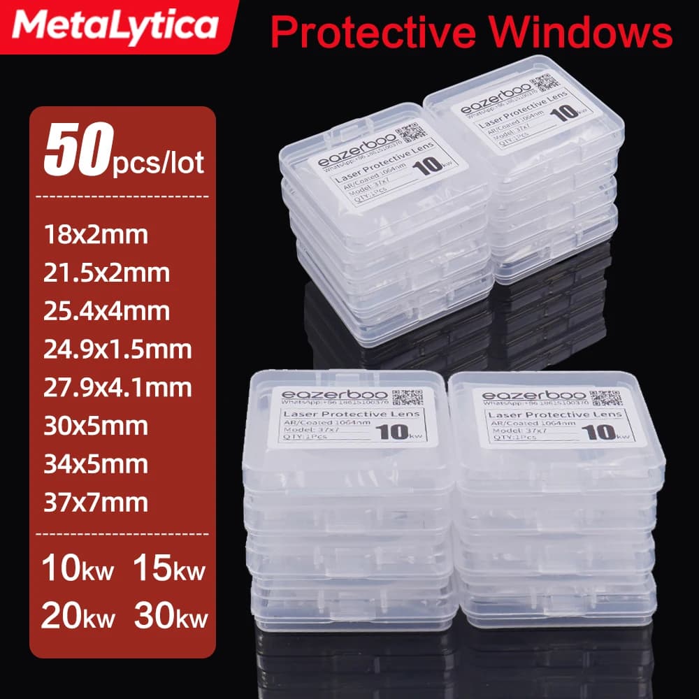 50PCS Laser Protective Lens 18x2 27.9x4.1 24.9x1.5 30x5 34x5 37x7 10/20/30kw 1064nm BM111 BM110 BM109 Laser Protective Windows